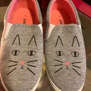 Girls slip on shoes cat face